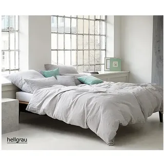 Elegante Bettwäsche Breezee - 155x220 cm + 40x80 cm hellgrau