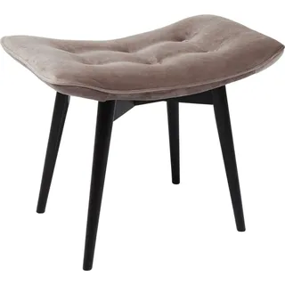 Kare Design Hocker Vicky Velvet Grau, 83420, kleiner Samthocker zur Fußablage, Fußhocker, (HxBxT) 48x59x37cm