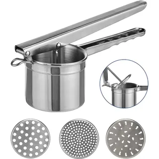 Böttcher-AG Kartoffelpresse Spätzlepresse mit 3 Lochscheiben, aus Edelstahl