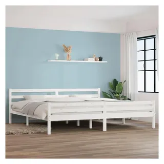 vidaXL Massivholzbett 200 x 200 cm Weiß