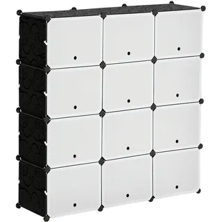 Homcom Regalsystem 125 x 32 x 125 cm Schwarz+Weiß