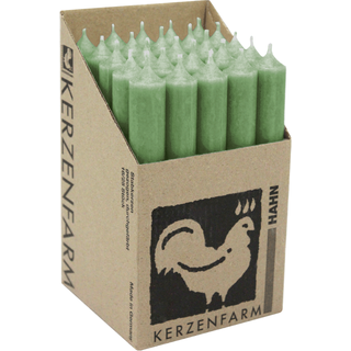 Stabkerzen aus Paraffin, 180/22 mm, Jadegrün, KERZENFARM HAHN, Brenndauer ca. 8h, 25 Stück pro Verpackung