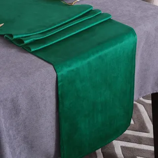 Tischläufer Weihnachtsgrün 35 x 240 cm modern Tischdeko Samtoptikoptik | Tischläufer outdoor Lotuseffekt Durchsichtiger Läufer Wasserabweisend Dekoration für Küche Weihnachten Geburtstag Hochzeit