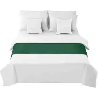 Morbuy Bettläufer, Einfarbig Bettschal für den Fuß des Bettes Luxus Weicher Bettlaufer Schlafzimmer für Gästehaus Hotel Schlafzimme Dekorativer (dunkelgrün,50x240cm)