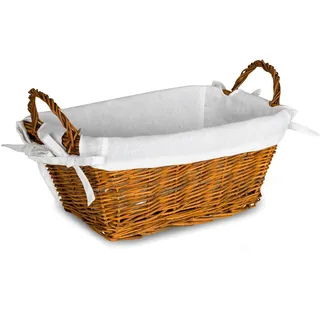 levandeo Flechtkorb Natur 32 x 19 cm Naturweide Korb Brotkorb Obstkorb Weidenkorb Deko Aufbewahrung