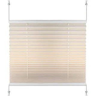 S SIENOC Plissee Klemmfix Fenster Plissee Rollo Sonnenschutz Ohne Bohren Rollo Fenster & Türen inkl. Zubehör (Beige, 100x130 cm)