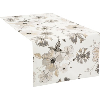 Erwin Müller Tischdecke »Tischläufer« (1-tlg), fleckabweisend Blumen weiß 40 cm x 170 cm