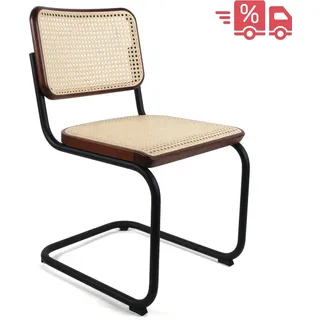 ABVERKAUF: THONET S 32 V | Buche mahagoni gebeizt | Stahlrohr-Freischwinger | Gestell schwarz