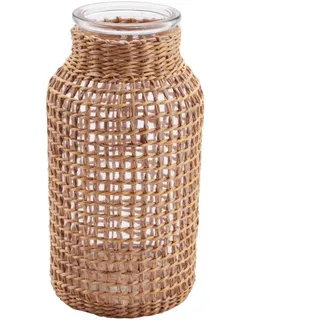 Haptufer Blumenvase aus Strohglas, japanischer Blumentopf im Blumenkorb, kreativ, nordisch, zum Gießen von Pflanzen -S