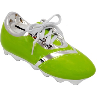 3-D Effekt Spardose - Fußballschuh/Sportschuh - Schuh - grün - mit echten Schnürsenkel ! - stabile Sparbüchse aus Porzellan/Keramik - Fußball - Spar..