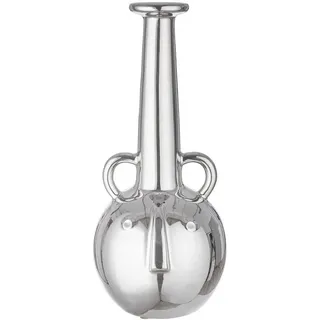 GILDE Tischvase Gesichts-Halsvase Viso, mit Henkel, Höhe ca. 38 cm (1 St), aus Keramik, wasserdicht silberfarben