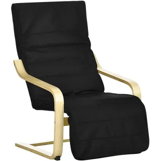 Homcom Relaxsessel Polyester 66,5 x 100 x 60 cm Schwarz mit Kissen