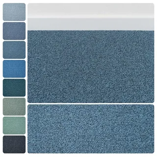 Teppichboden Meterware Auslegware Schlinge meliert, 4m 5m breit, Variante blau grau, Muster