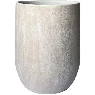 Bodenvase Avion 40cm - leicht konisch, Creme grau, Keramik, Ø26cm CreaFlor Home