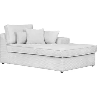 Ottomane OTTO HOME "Florid", beige (creme), B:100cm H:75cm T:162cm, Baumwollmix (60% Baumwolle/40% Leinen);Struktur fein (100% Polyester);Samtoptik (100% Polyester), Sofas, Ottomane, einzeln stellbar oder als Teil eines Modulsofas, auch in Cord