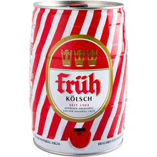FRÜH Kölsch 5 Liter Bierfass mit Zapfhahn, Pfandfrei 4,8% Vol