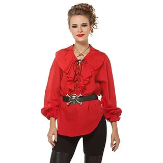 Damen-Rüschenbluse, rot
