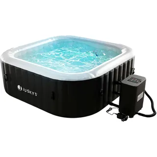 Juskys SpaLuxe 185 x 185 Schwarz/Weiß inkl. LED-Beleuchtung