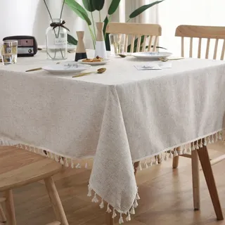 Rechteckige Decke Beige Anti Tache Decke Quaste Lavable En Co