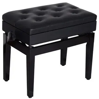 Homcom Klavierhocker mit Stauraum 54,5 x 48-58 x 33 cm Schwarz