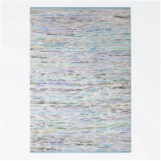 Wohnando Teppich MY-RUG Rajesh, Chindi-Teppich 230x160cm, rechteckig, Höhe: 10 mm, aus recycelten Baumwollresten, Fleckerl, handgewebt, wendbar blau|grün 160 cm x 230 cm x 10 mm