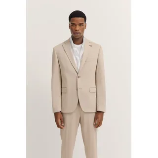 Anzugsakko BUGATTI, Herren, Gr. 26, beige (30, beige), 66% Polyester, 21% Viskose, 10% Polyamid, 3% Elasthan, unifarben, normal, Manschette, Sakkos, mit Stretchfunktion