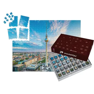 puzzleYOU: Puzzle-Adventskalender | „Fernsehturm am Alexanderplatz, Berlin, Deutschland“ – aus der Puzzle-Kollektion Berlin, Städte, Deutsche Städte