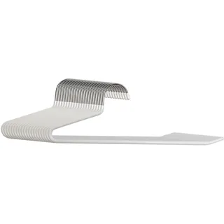 Relaxdays Hosenbügel, Set, rutschfeste Kleiderbügel, platzsparend, HBT: 17,5 x 35 x 0,5 cm, Anzugbügel, weiß