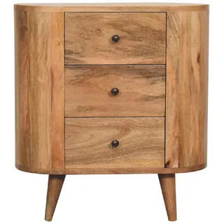 Artisan Furniture Schrank, Braun, Metall, Echtholz,Mangoholz, Holz Optik, 3 Schubladen, Rechteckig, 60x65x30 cm, Wohnzimmer, Kommoden & Sideboards, Kommoden
