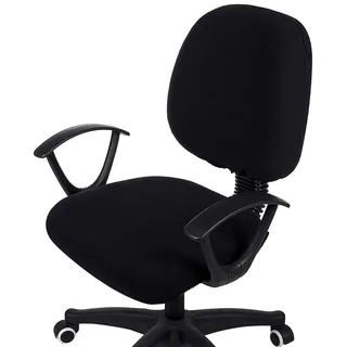 smiry Bürostuhlhussen, Stretch Jacquard Universal Schreibtisch Drehstuhl Schonbezüge Schonbezug Sitzbezug + Rückenlehnenbezug, Schwarz