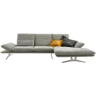 Koinor Ecksofa, Grau, Metall, Uni, 3-Sitzer, Ottomane rechts, L-Form, 314x159 cm, Goldenes M, Fußauswahl, Stoffauswahl, seitenverkehrt erhältlich, Hocker Rücken echt, individuell planbar, Wohnzimmer, Sofas & Couches, Wohnlandschaften, Ecksofas