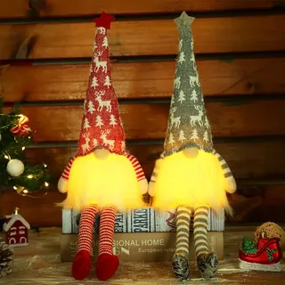 Weihnachtswichtel Figuren Groß Beleuchtet, Weihnachtsdeko Wichtel LED Innen | 2 Stück LED Wichtel Figuren, Weihnachtsdeko Innen, Wichtel Weihnachten Deko, Leuchtende Wichtel Deko, Weihnachtsdekorationen