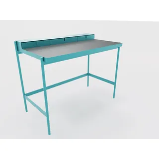 PS 20 Sekretär/Schminktisch Pastelltürkis (RAL 6034) Linoleum Grau