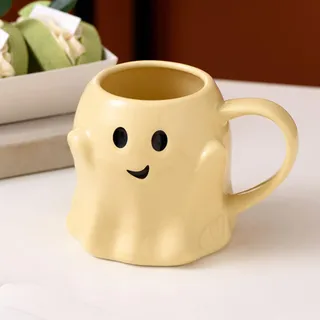 Geister-Kaffeetasse,Lustige -Geistertasse,Halloween-Geister-Keramik-Geistergesichtstasse,Neuartige Kreative Geistertasse Aus Keramik,Bezaubernde Geister-Halloween-Tassen,440ml