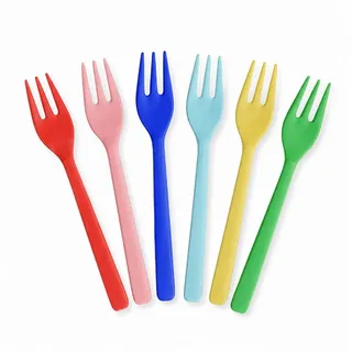 Rice Melamin Kuchengabeln im 6er-Set, bunt 14 cm