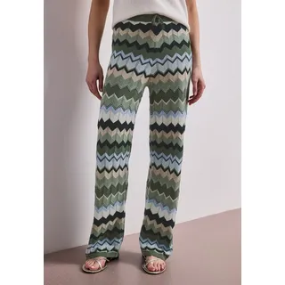 STREET ONE Zick-Zack Hose Loose Fit Deep Bound Grün 36/30