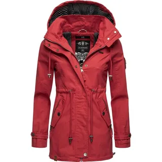 Marikoo Damen leichte Übergangsjacke Baumwoll-Parka mit Kapuze Nyokoo Red Gr. S - S