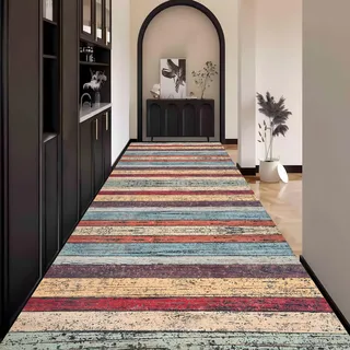 Teppich Läufer Flur, 3D Holzmuster Bunt Teppichläufer küchenläufer Lang Waschbar Rutschfest 100x200cm küchen läufer Flurläufer Fußmatte Wohnzimmerteppich Dauerhaft für Esszimmer Korridor Meterware
