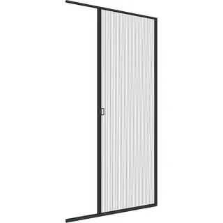Windhager Insektenschutz Plissee-Tür Expert, Fliegengitter Alurahmen für Türen, Selbstbausatz 120 x 240 cm, anthrazit, 03954