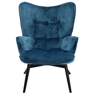 Sessel Black Vicky Velvet Petrol