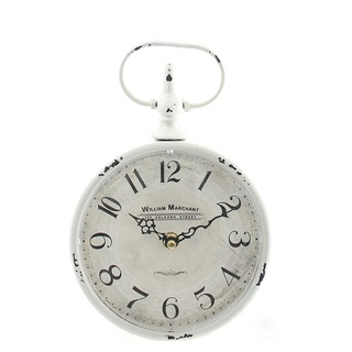 linoows Wanduhr, Uhr im Landhaus Stil, Metall Küchenuhr, William Marchant' Antik Weiß