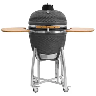 BBQ-Toro Keramikgrill Kamado Grill Holzkohlegrill "KURO" Ø 52 cm, Grau, Keramikgrill, High-End Holzkohlegrill, optimale Hitzespeicherung grau