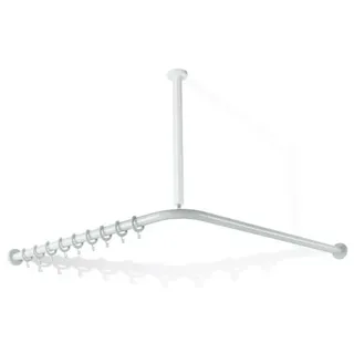 Hewi Duschvorhangstange L-Form 80 x 80 cm felsgrau