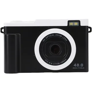 YUEHISY Digitalkamera, 1080P 48MP Autofokus-Doppelkamera mit 15-fachem Digitalzoom, LED-Blitz, WLAN-Übertragung, Kompakt, für Reisende Teenager und Anfänger (Black)