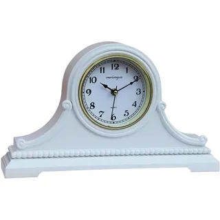 vmarketingsite Kaminuhren, batteriebetrieben, leise Holz-Tischuhr mit Westminster-Glockenspiel auf der Stunde, massives Holzregal, läuternde Kaminuhr, 22,9 x 40,6 x 7,6 cm weiß (White - Arabic)