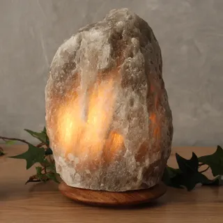 WAGNER LIFE DESIGN Salzkristall-Tischlampe "Rock", grau, Ø 12cm H: 18cm, 1 Stk., Leuchten, Handgefertigt - jeder Stein ein Unikat, H: ca.18 cm, ca. 2-3kg
