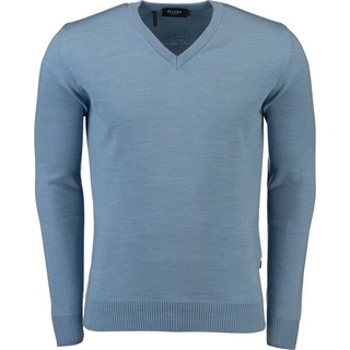 MAERZ Muenchen V-Ausschnitt-Pullover MAERZ V-Ausschnitt Pullover hellblau aus Merinowolle blau