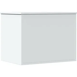 vidaXL Truhe, Spielzeugkiste mit Stauraum Deckel, Aufbewahrungsbox für Wohnzimmer, Auflagenbox Kissenbox Kiste, Weiß Holzwerkstoff