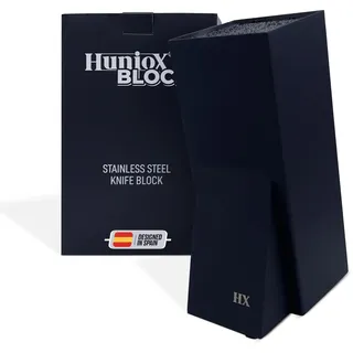 Huniox Block Messerblock Schwarz - Messer Aufbewahrung - Messerblock Ohne Messer Schwarz - Bristle Blocks - Messeraufbewahrung - Knife Block