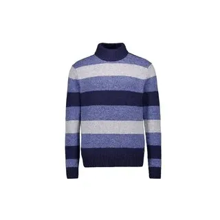 Pierre Cardin Herren Pullover blau Wolle gestreift, blau, Herbst/Winter 2025/2026